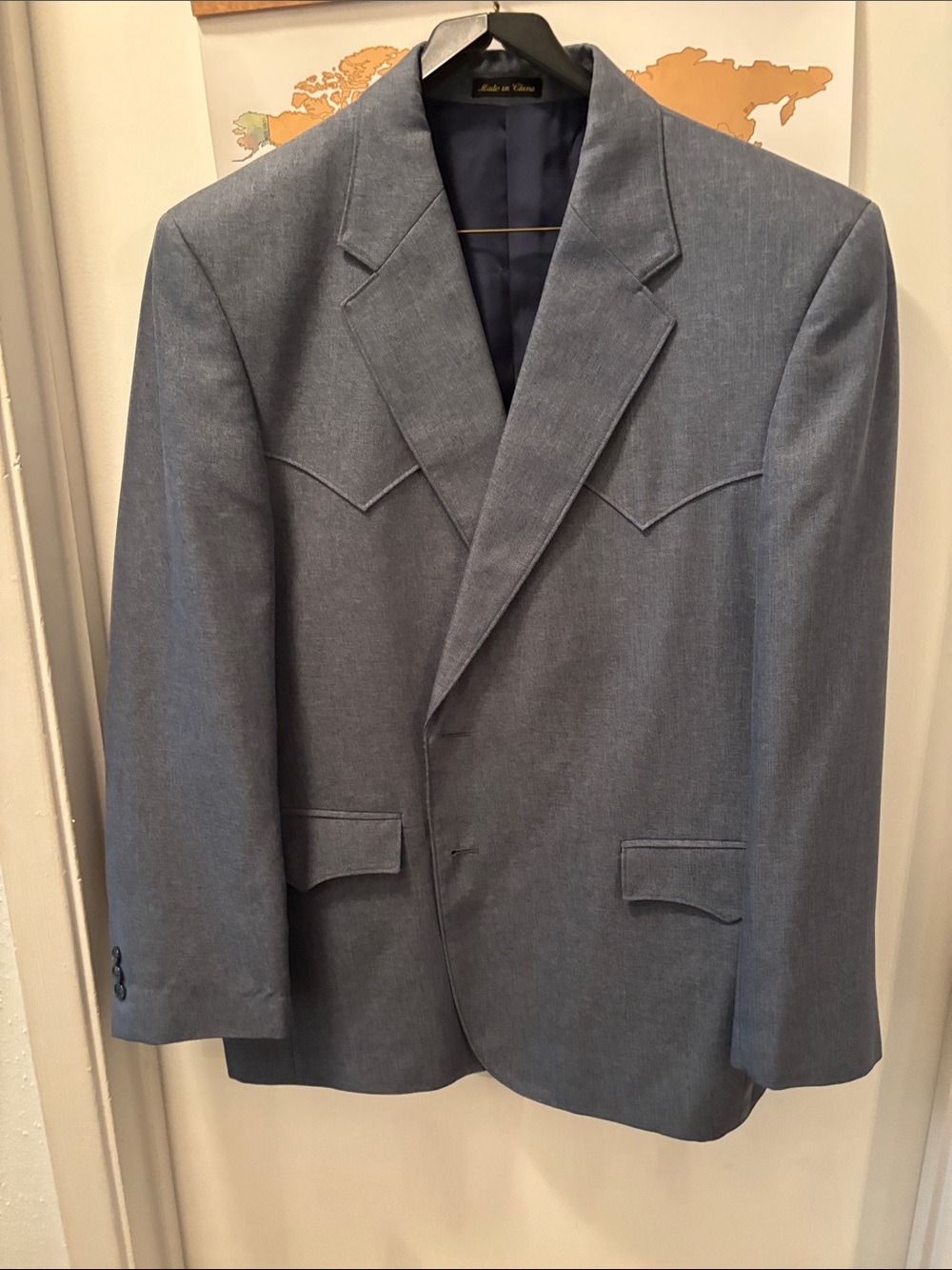 Men's Tailored Slate Gray Western-Style Blazer